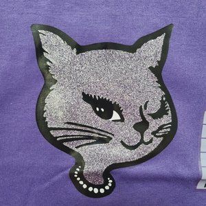 Vintage Oopsy Daisy Tshirt, Cat, Purple, Medium